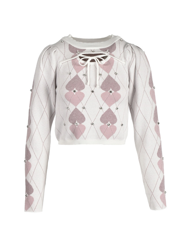 Heart Argyle Knit Set 詳細画像 ブラック 16