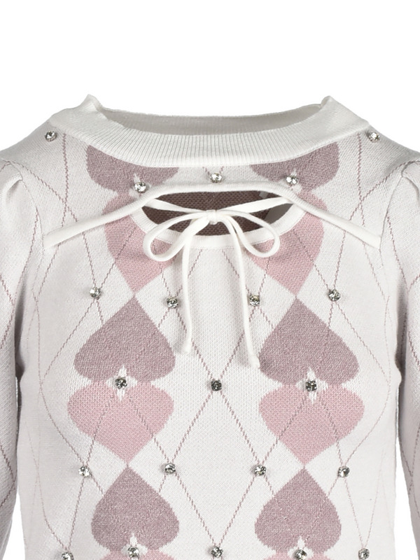 Heart Argyle Knit Set 詳細画像 ブラック 16