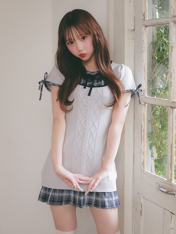 Docking Pleats Fit Knit Onepiece 詳細画像 チャコール 16