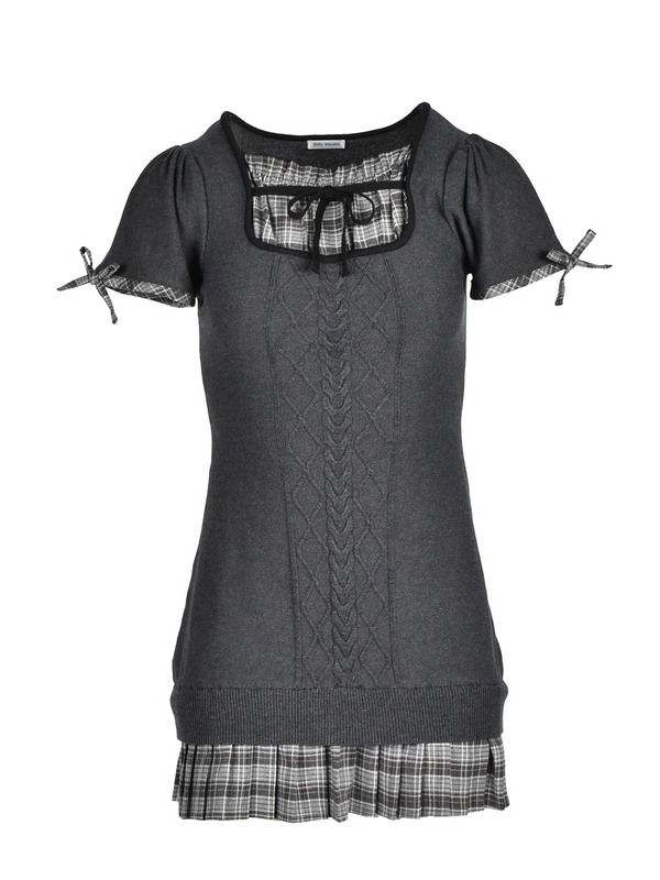 Docking Pleats Fit Knit Onepiece 詳細画像 チャコール 1