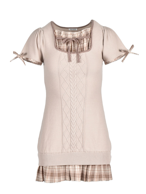 Docking Pleats Fit Knit Onepiece 詳細画像 ベージュ 1