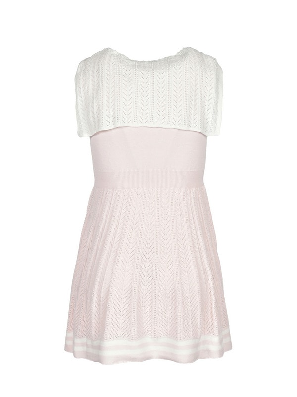 Tie Collar SleeveLess Knit Onepiece 詳細画像 ピンク 16