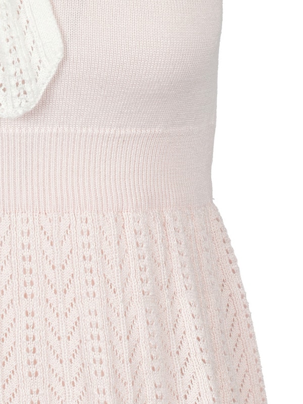 Tie Collar SleeveLess Knit Onepiece 詳細画像 ピンク 16
