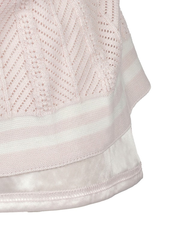 Tie Collar SleeveLess Knit Onepiece 詳細画像 ピンク 16
