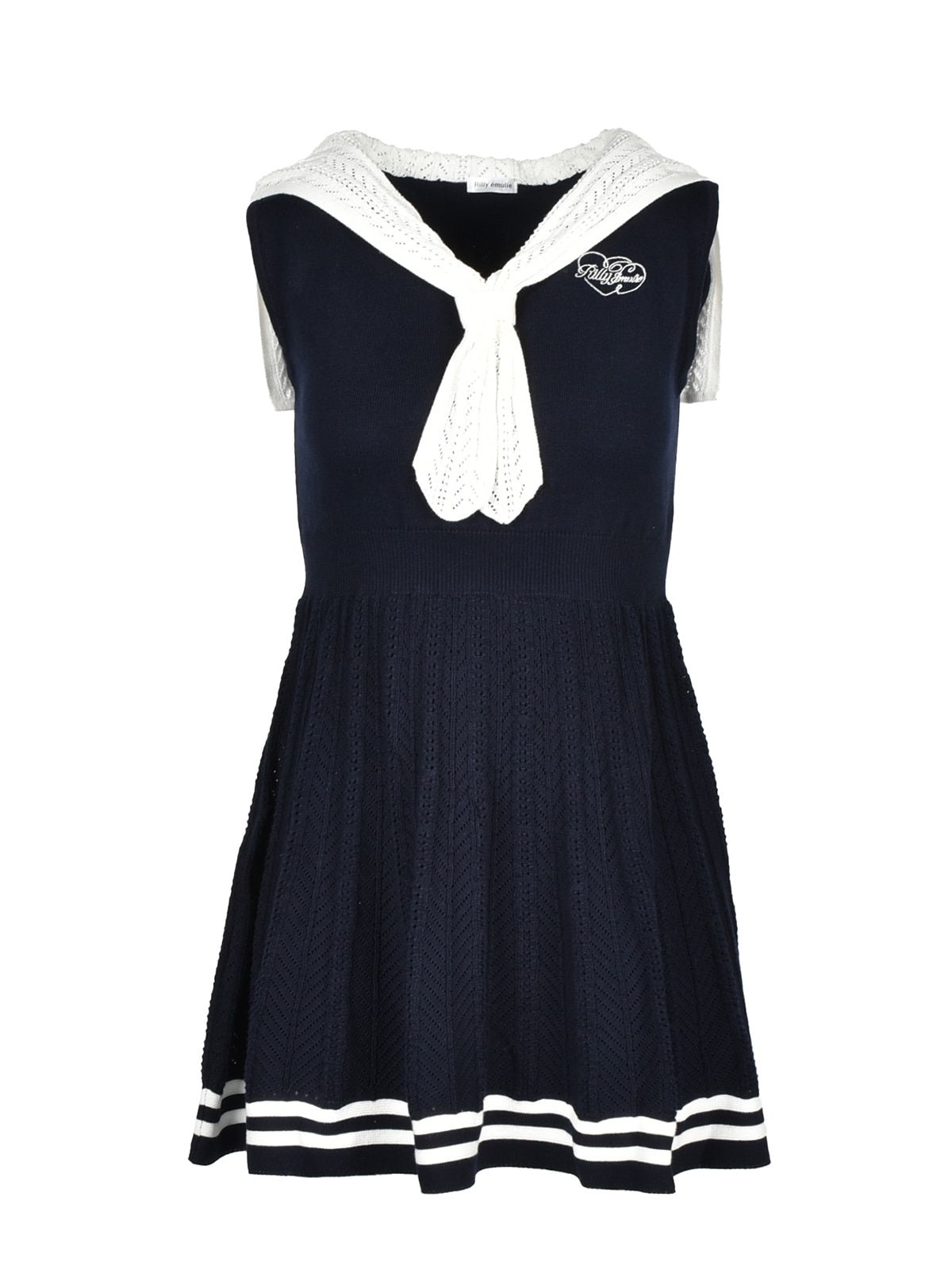 Tie Collar SleeveLess Knit Onepiece｜evelyn（エブリン）公式通販サイト