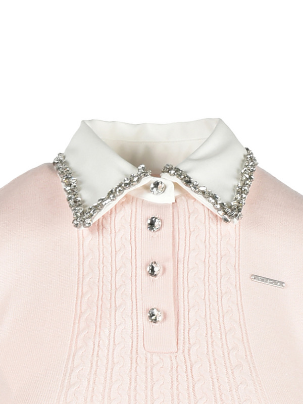 Collar Bijou Knit MIni Onepiece 詳細画像 ピンク 16