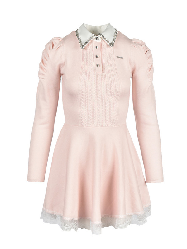 Collar Bijou Knit MIni Onepiece 詳細画像 ピンク 1