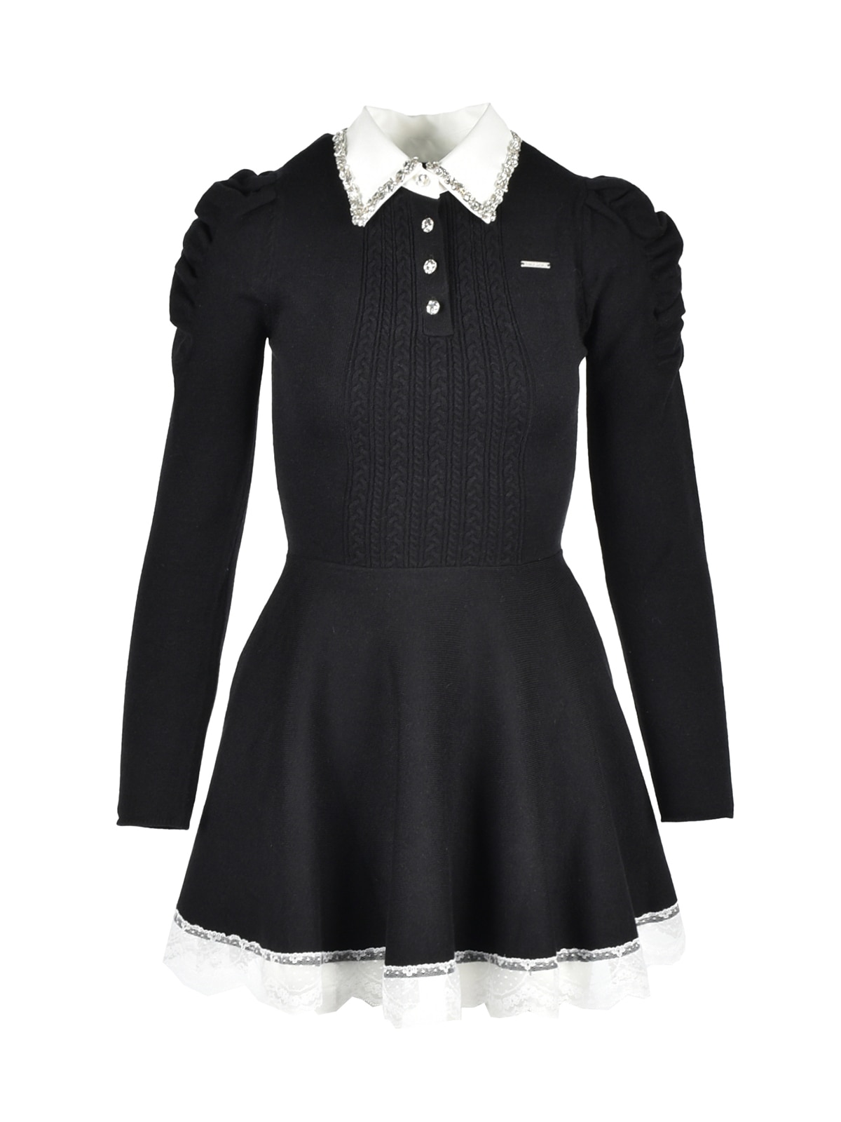 Collar Bijou Knit MIni Onepiece｜evelyn（エブリン）公式通販サイト