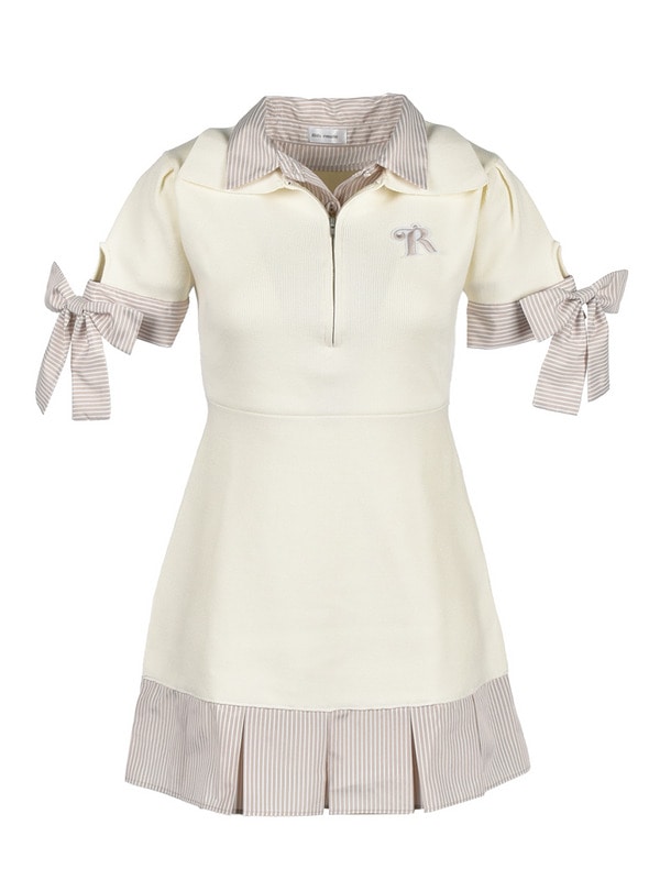 Shirt Docking Knit Onepiece 詳細画像 オフホワイト 1