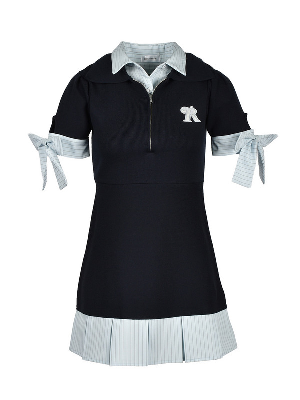 Shirt Docking Knit Onepiece 詳細画像 ネイビー 1