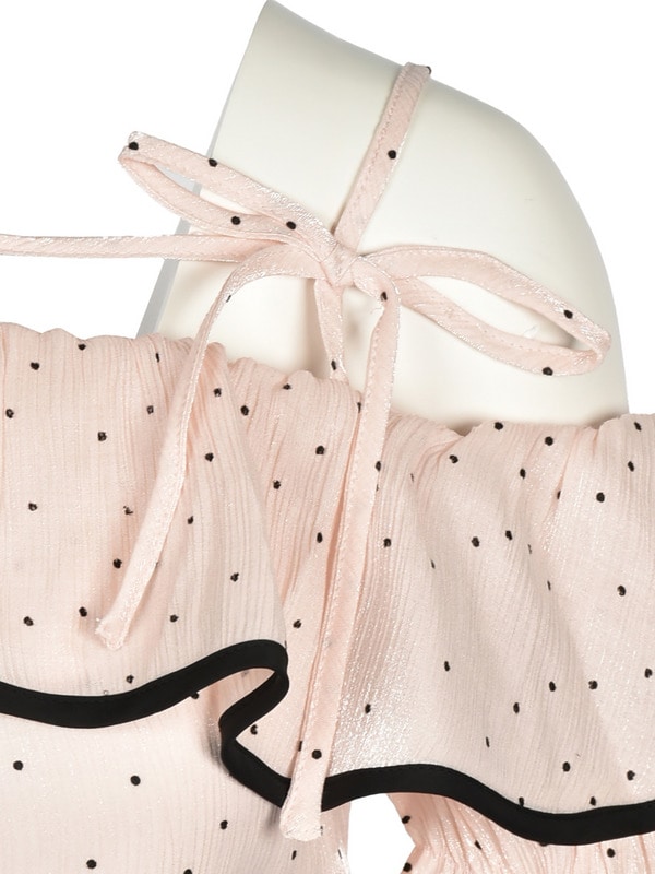One Shoulder Ruffle Dot Blouse 詳細画像 アイボリー 16