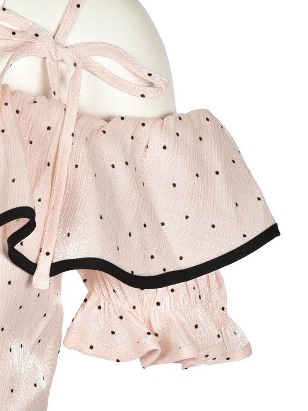 One Shoulder Ruffle Dot Blouse 詳細画像 アイボリー 16