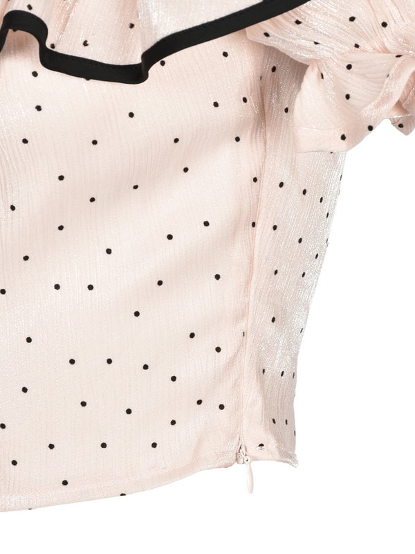 One Shoulder Ruffle Dot Blouse 詳細画像 アイボリー 16
