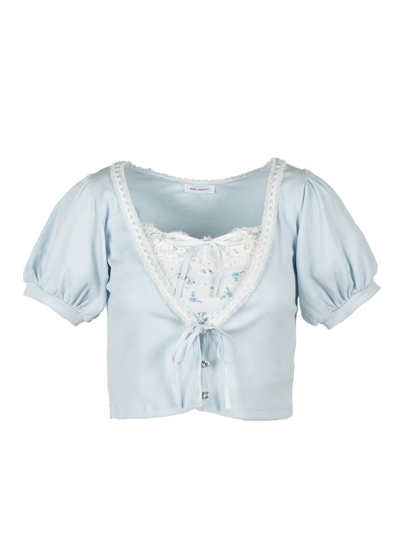 Lace Ribbon Cami Cardigan Set 詳細画像 アイスブルー 1