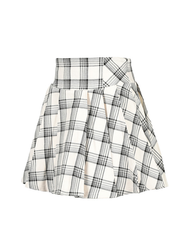 Corset Flare Tuck Skirt 詳細画像 ブラックチェック 16