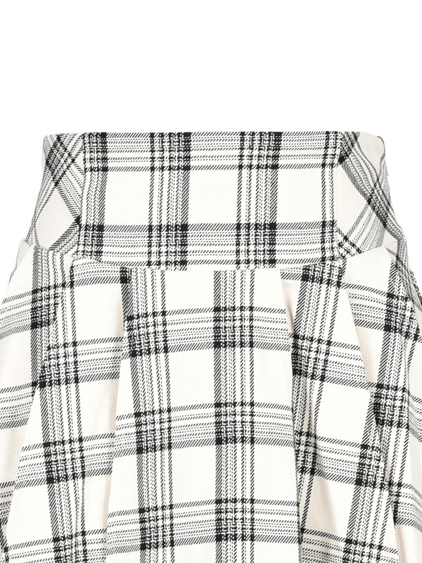 Corset Flare Tuck Skirt 詳細画像 ブラックチェック 16