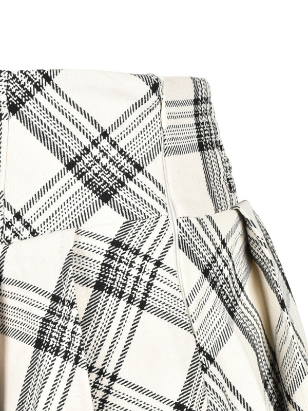 Corset Flare Tuck Skirt 詳細画像 ブラックチェック 16