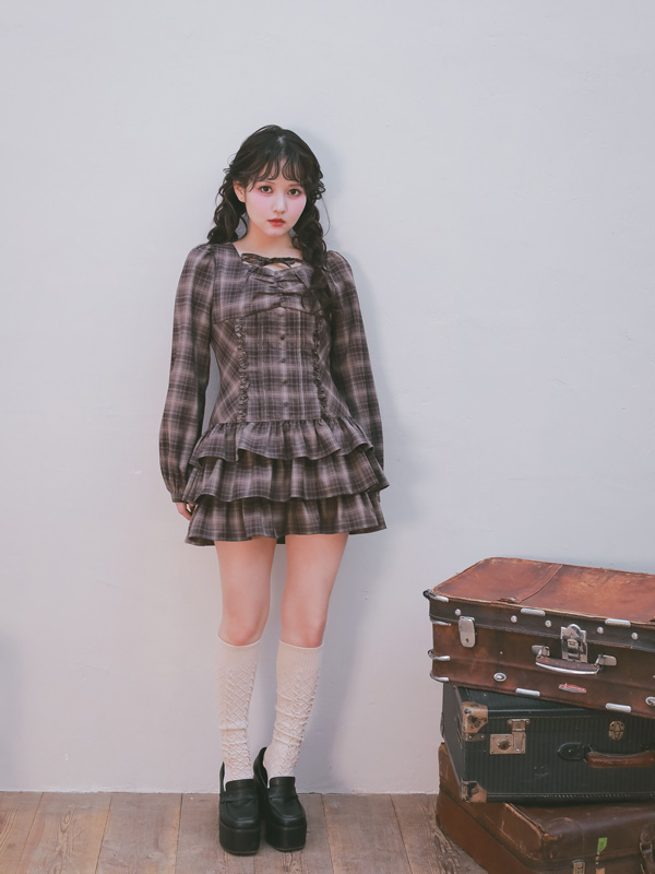 Frill Tiered Mini Onepiece 詳細画像 ブラック 16