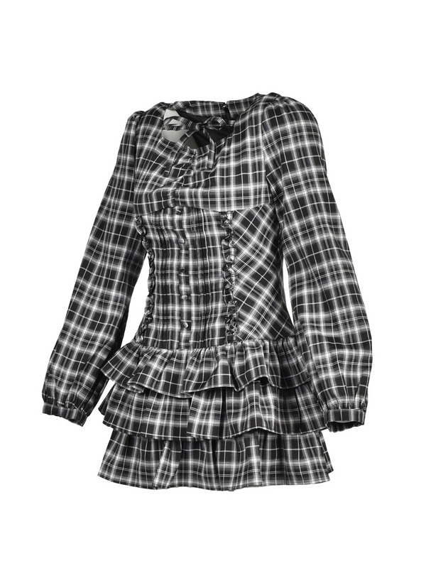 Frill Tiered Mini Onepiece 詳細画像 ブラック 16