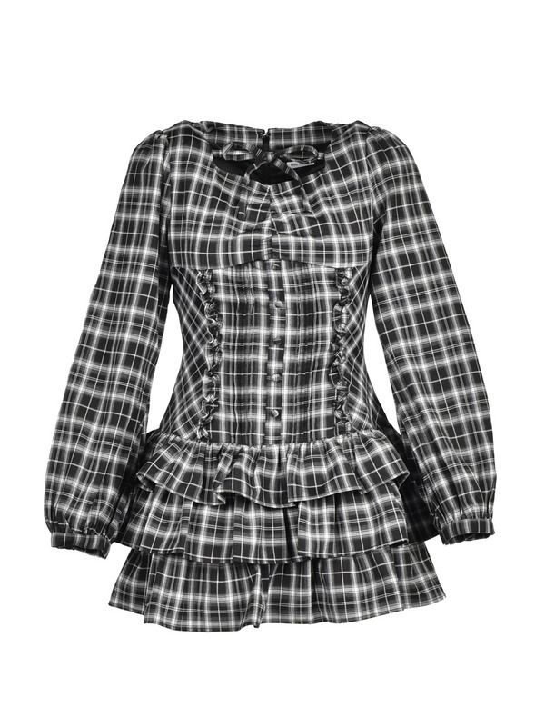 Frill Tiered Mini Onepiece 詳細画像 ブラック 1