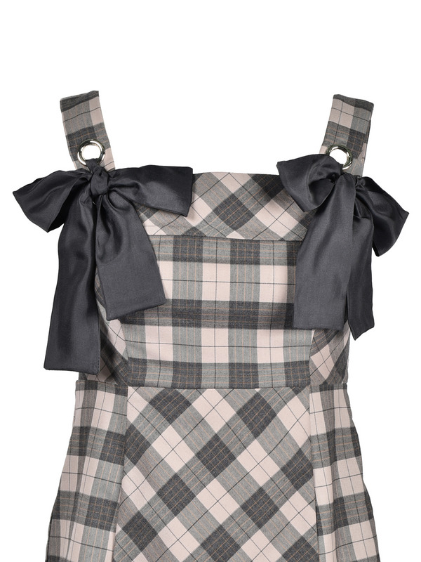 Ribbon Check Tight Cami Onepiece 詳細画像 ブラック 16