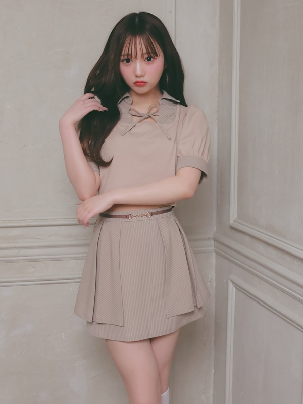 Stripe Bit Belt Mini Skirt 詳細画像 チャコール 16