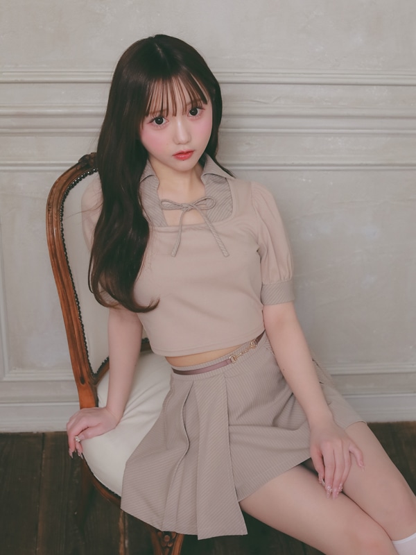 Stripe Bit Belt Mini Skirt 詳細画像 チャコール 16