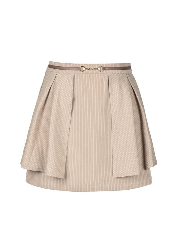 Stripe Bit Belt Mini Skirt 詳細画像 ベージュ 1