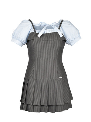 Double Pleated Ribbon Onepiece