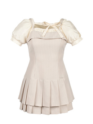 Double Pleated Ribbon Onepiece