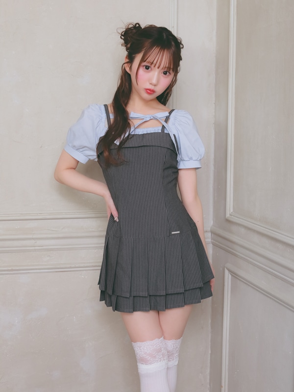 Double Pleated Ribbon Onepiece 詳細画像 ベージュ 16