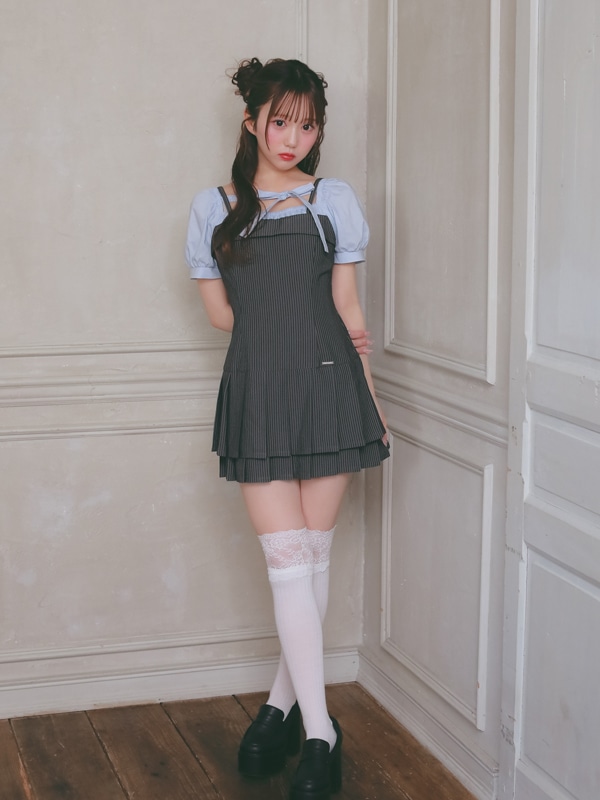 Double Pleated Ribbon Onepiece 詳細画像 ベージュ 16