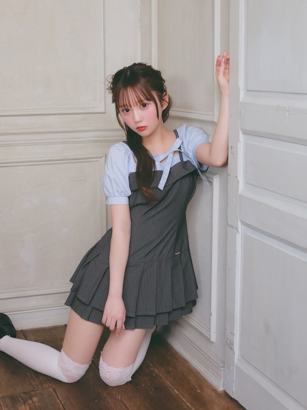 Double Pleated Ribbon Onepiece 詳細画像 ベージュ 16