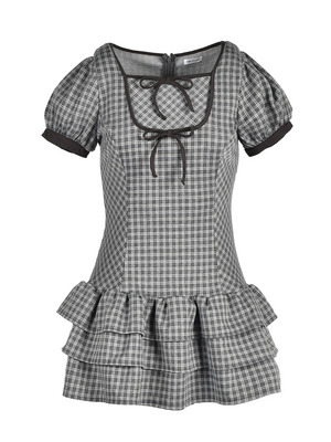 Ribbon Fit Tiered Sweat Onepiece