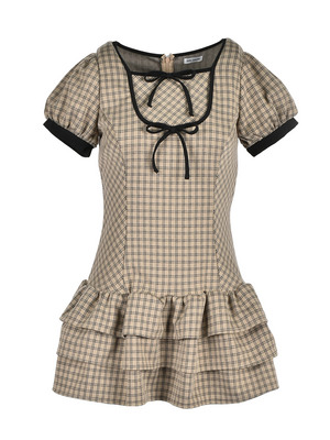 Ribbon Fit Tiered Sweat Onepiece