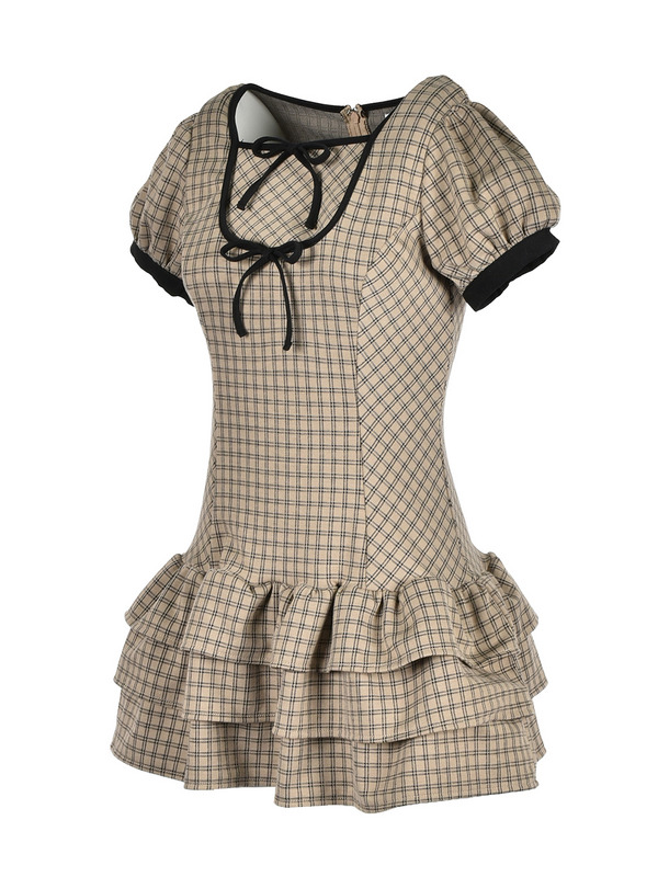 Ribbon Fit Tiered Sweat Onepiece 詳細画像 チャコール 16