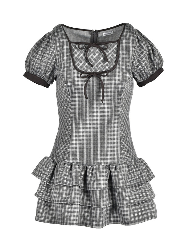 Ribbon Fit Tiered Sweat Onepiece 詳細画像 チャコール 1