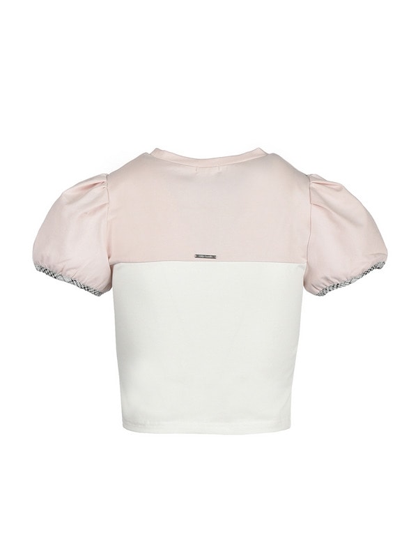 Bicolor Ribbon Dropped T Shirt 詳細画像 サックス 16