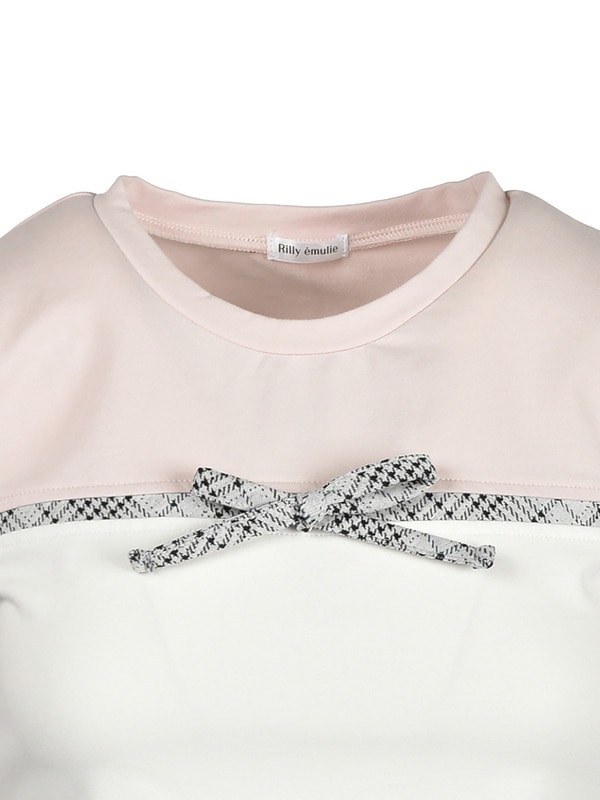 Bicolor Ribbon Dropped T Shirt 詳細画像 サックス 16