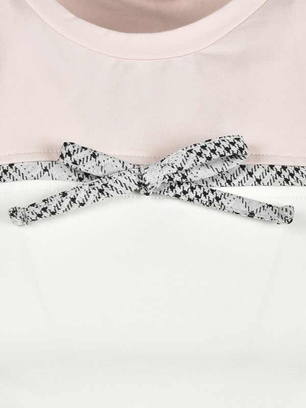 Bicolor Ribbon Dropped T Shirt 詳細画像 サックス 16