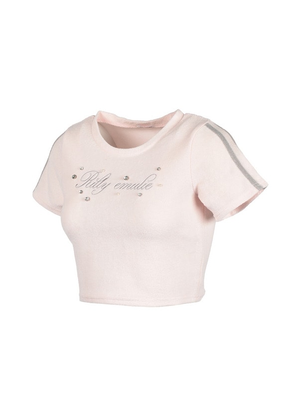 Logo Bijou Pile Tshirt 詳細画像 イエロー 16