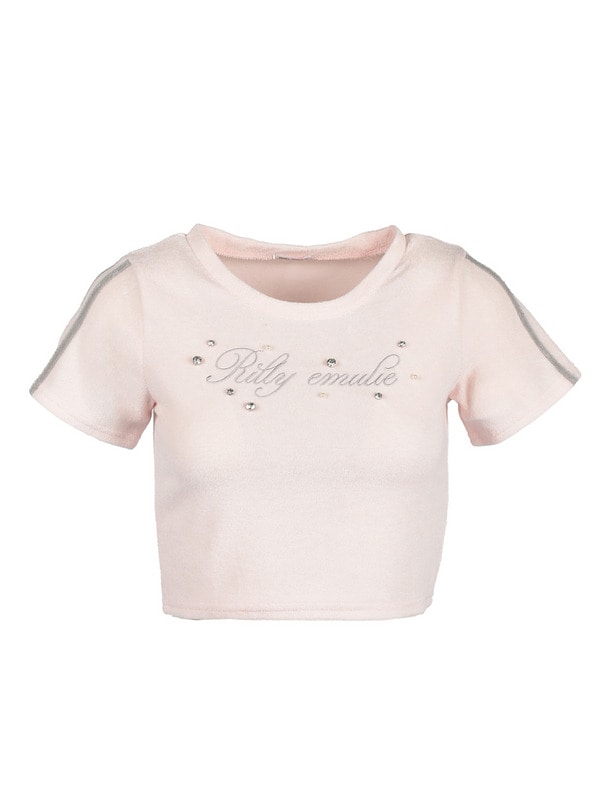 Logo Bijou Pile Tshirt 詳細画像 ピンク 1