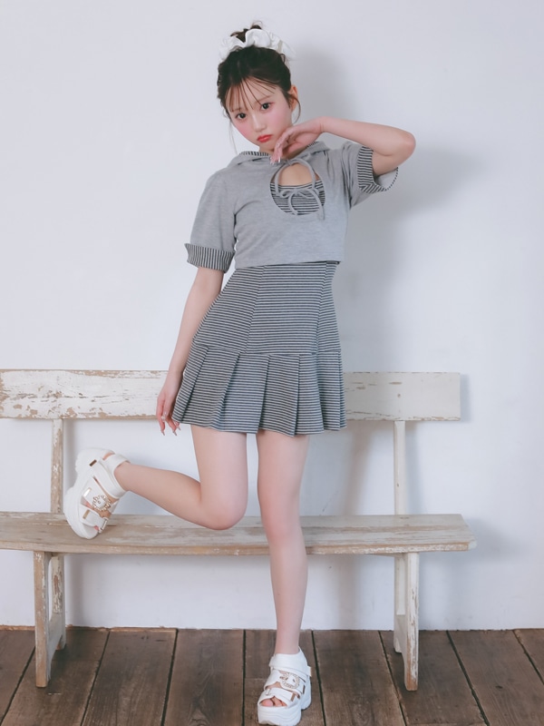 Border Sweat Onepiece Set 詳細画像 グレイ 16