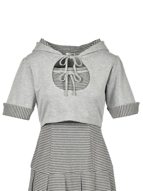 Border Sweat Onepiece Set 詳細画像 グレイ 16