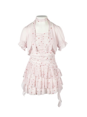 Gather Fit Cami Onepiece*Cardigan Set