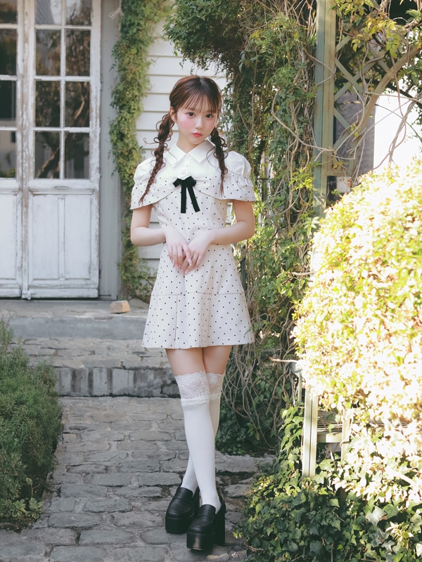 Rose Ribbon Box Tack Onepiece 詳細画像 ベージュ 16