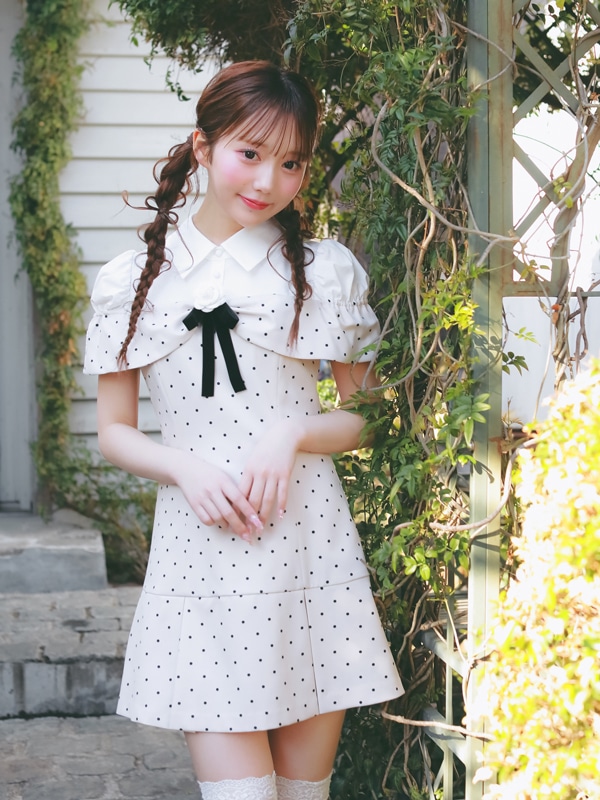 Rose Ribbon Box Tack Onepiece 詳細画像 ベージュ 16