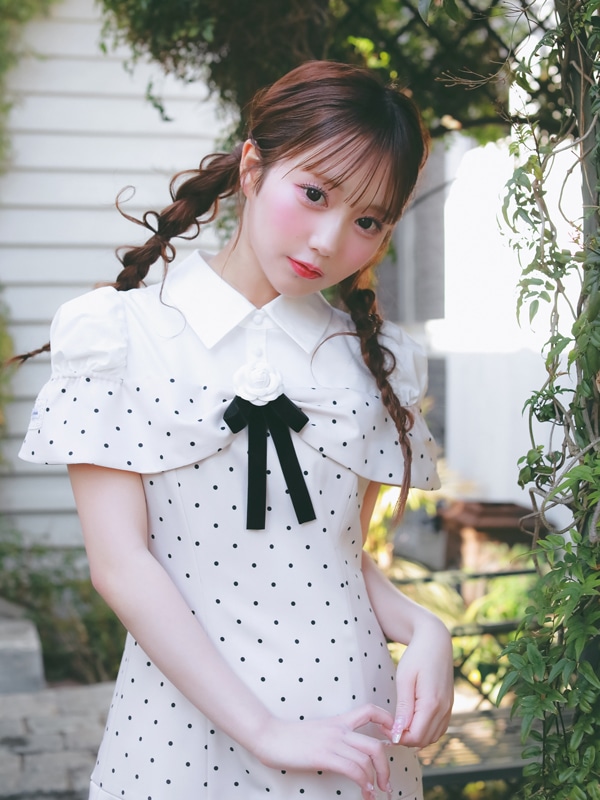 Rose Ribbon Box Tack Onepiece 詳細画像 ベージュ 16