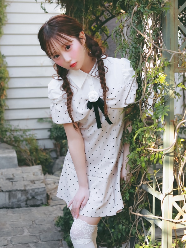 Rose Ribbon Box Tack Onepiece 詳細画像 ベージュ 16