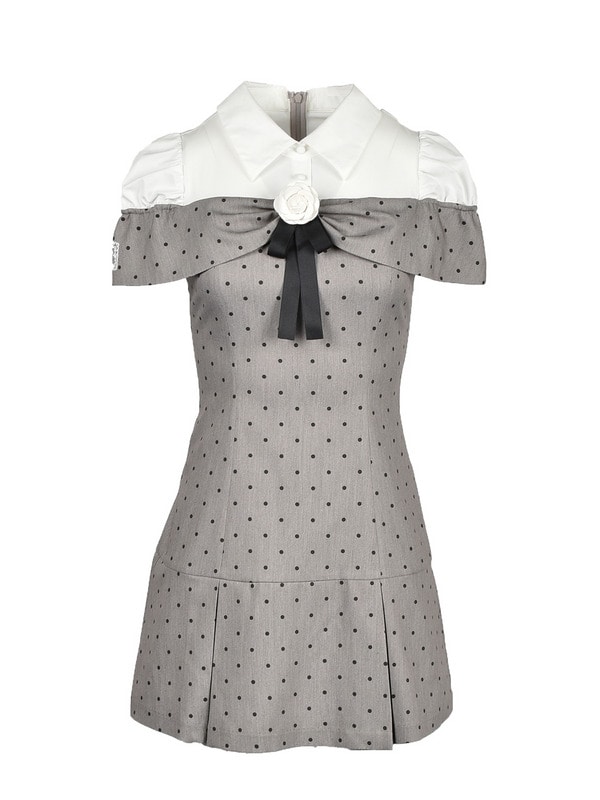 Rose Ribbon Box Tack Onepiece 詳細画像 チャコール 1